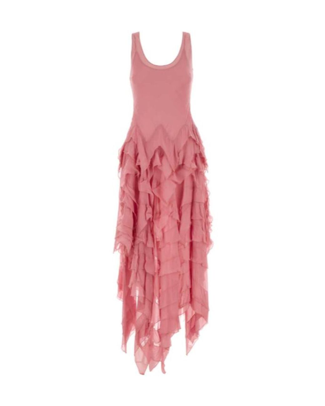 Blumarine Pink Georg Ruffled Asymmetric Dress