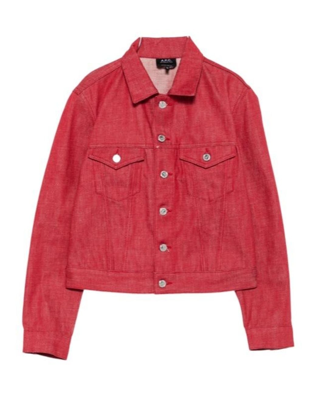 A.P.C. Red Button-Fastening Denim Jacket