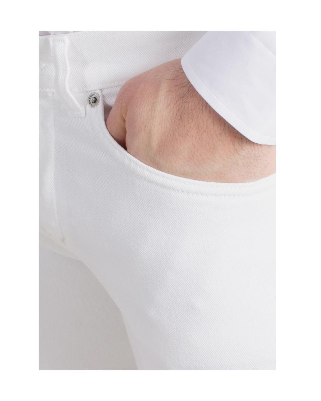 Dondup White Belt Loop Jeans for men
