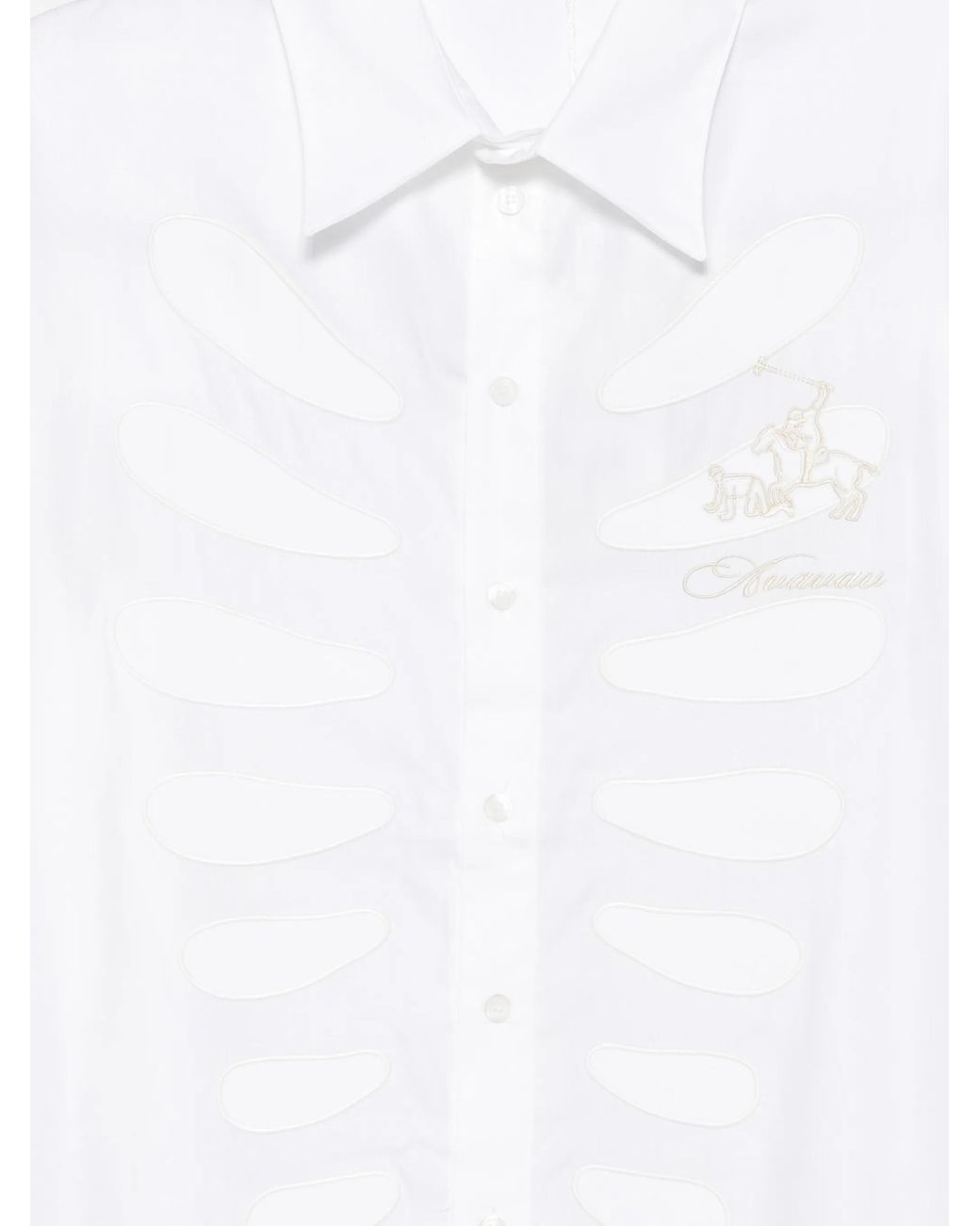 AVAVAV White Sam Embroidered Logo-Patch Shirt