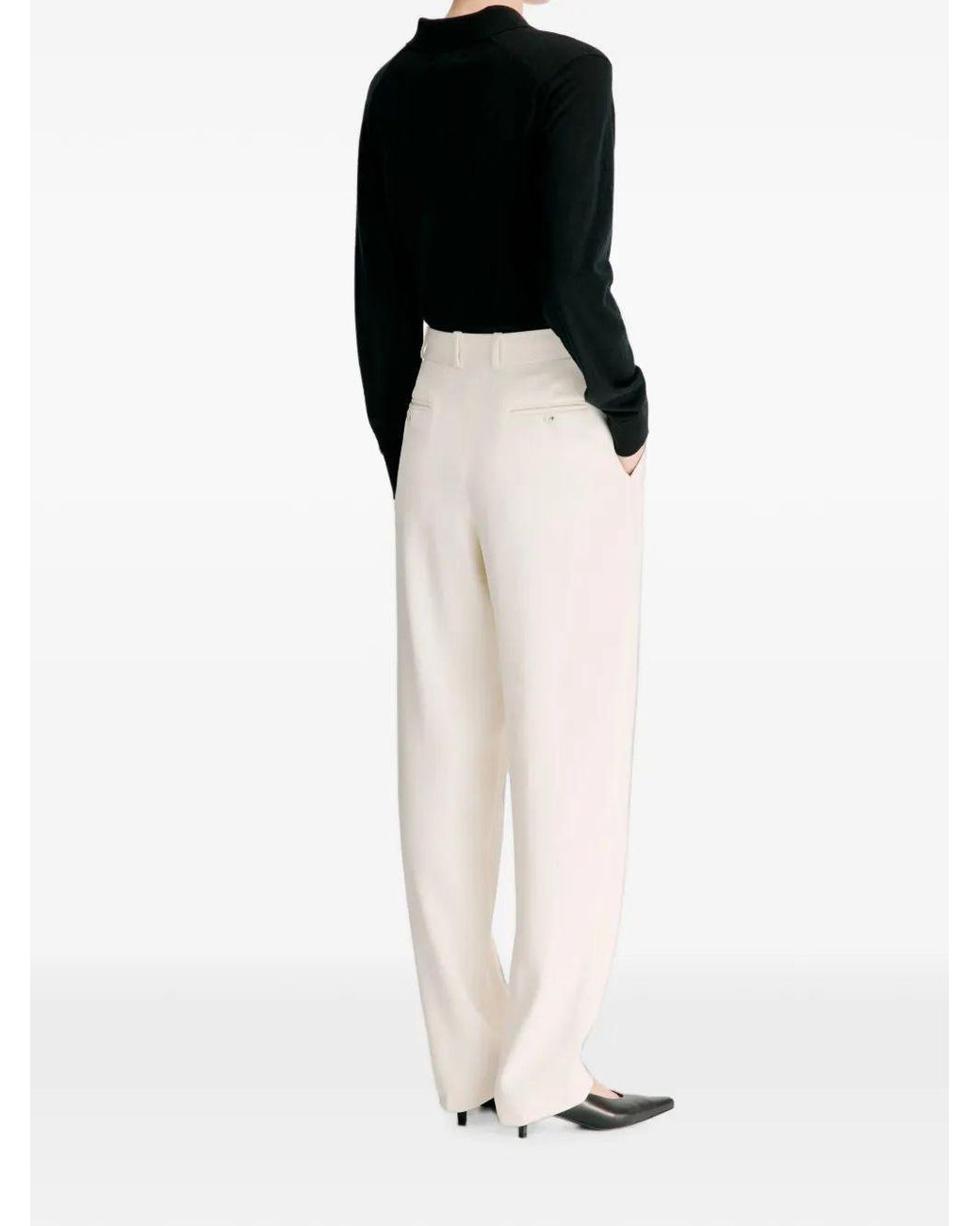 Loulou de Saison White Alio Pleated Straight Pants