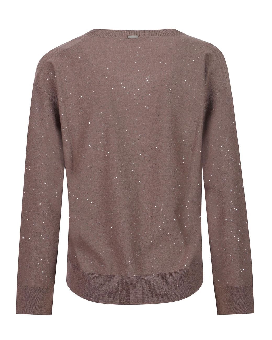 Herno Brown Speckled V-Neck Knitted Jumper