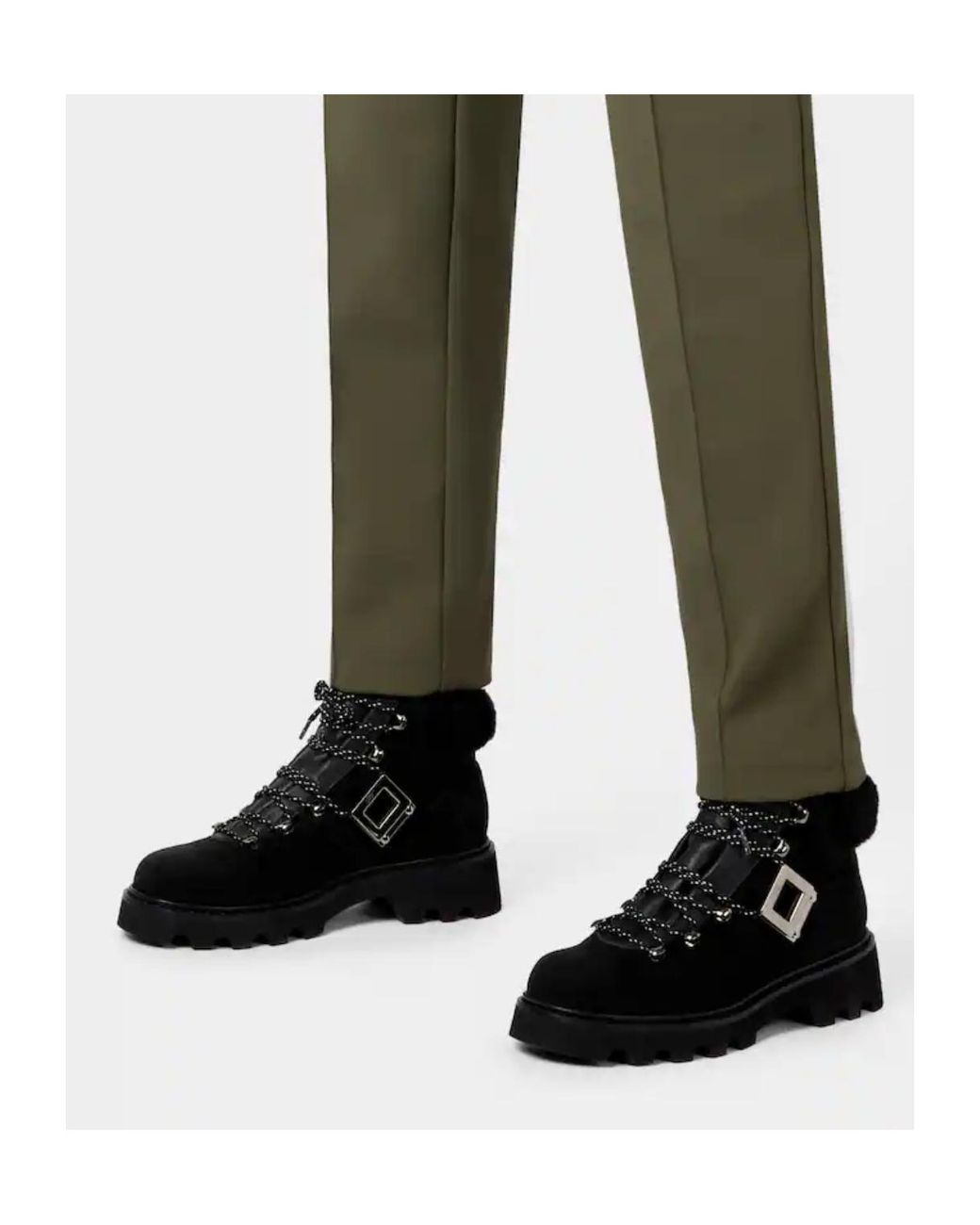 Roger Vivier Black Viv' Rangers Truck Booties