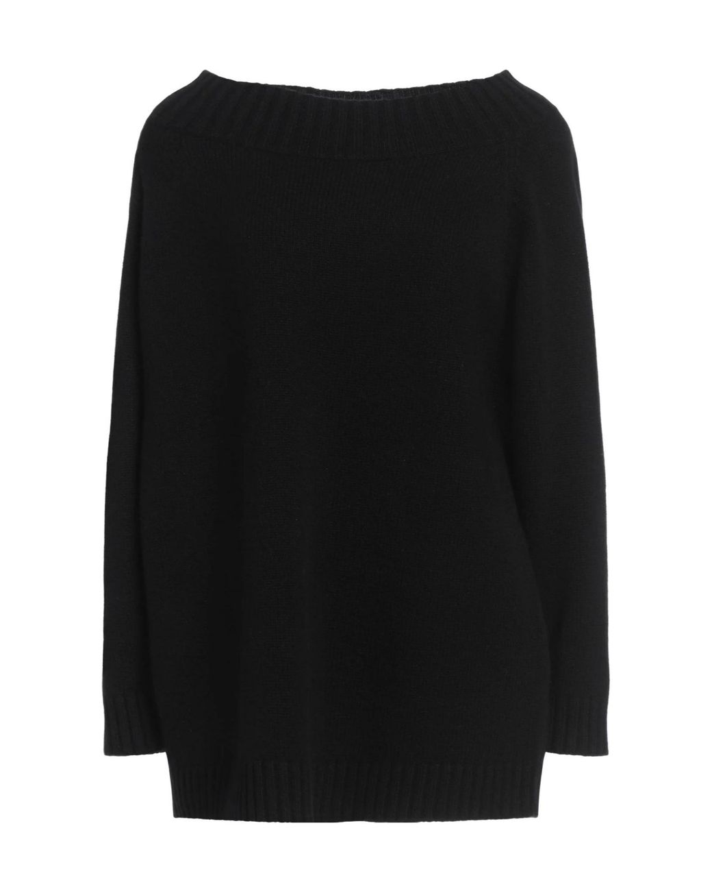 Max Mara Black Solid-Color Wool Knitwear