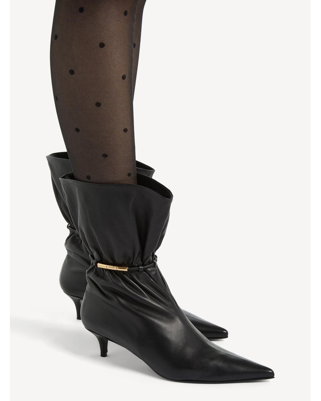 Balmain Black Lambskin Sphynx Ankle Boots