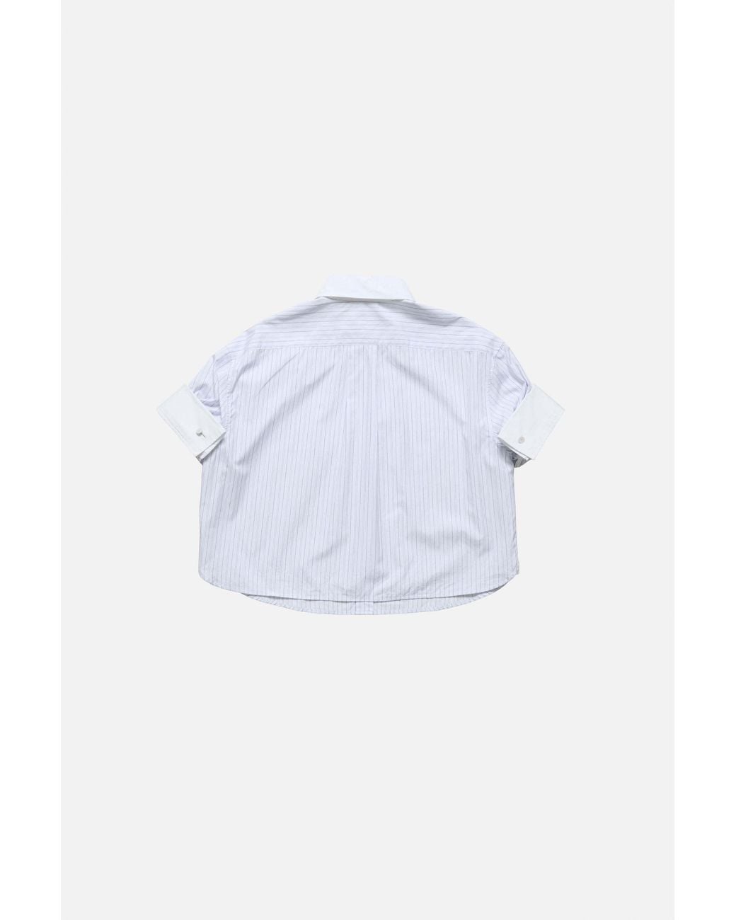 Acne White Short-Sleeved Striped Button-Up Shirt