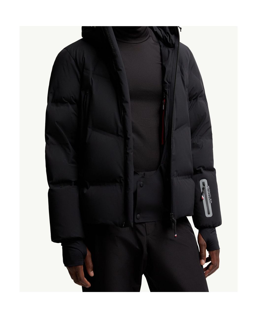 Moncler Black Angren Hooded Insulated Ski Jacket for men
