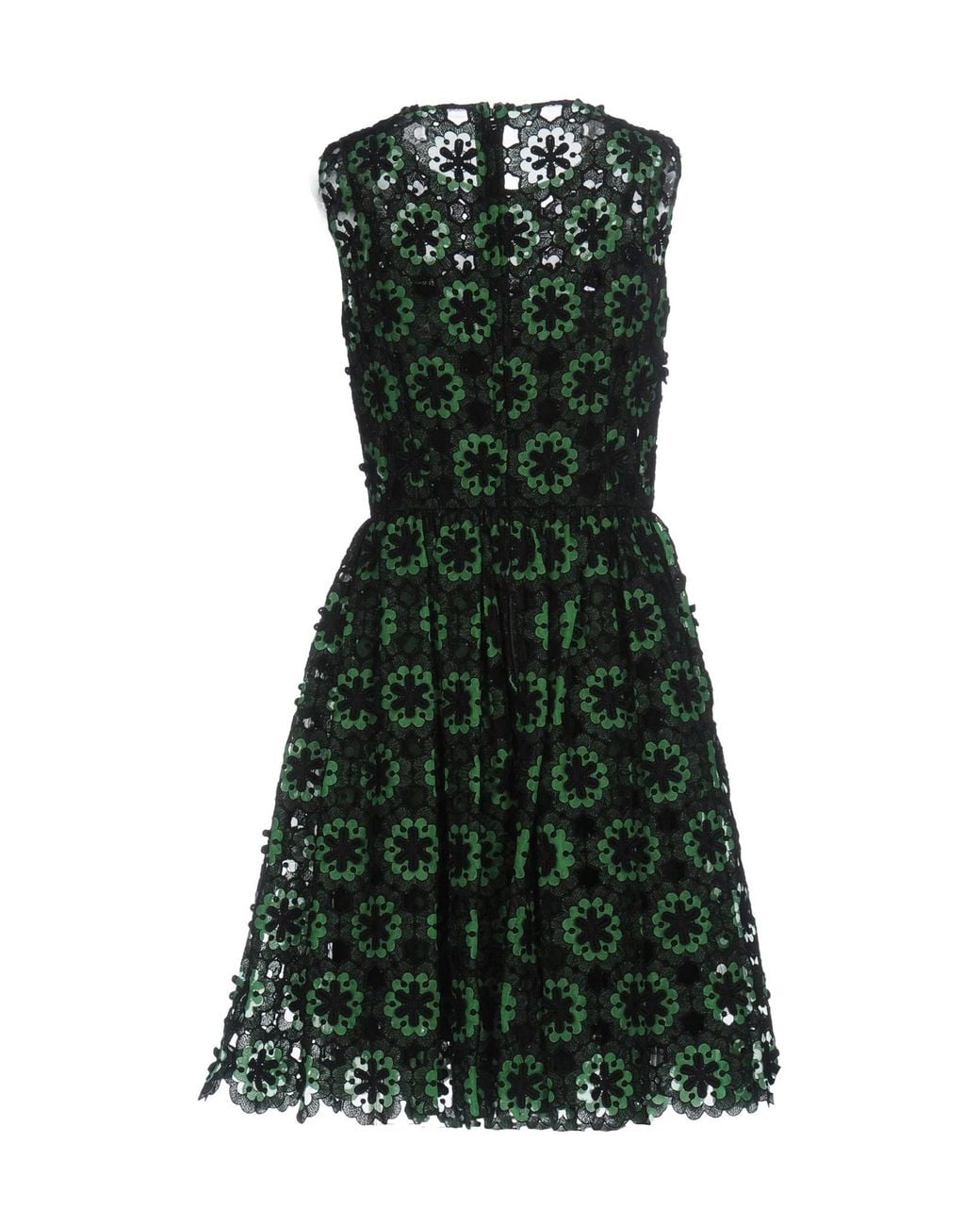Dolce & Gabbana Green Twotone Lace Sleeveless Top