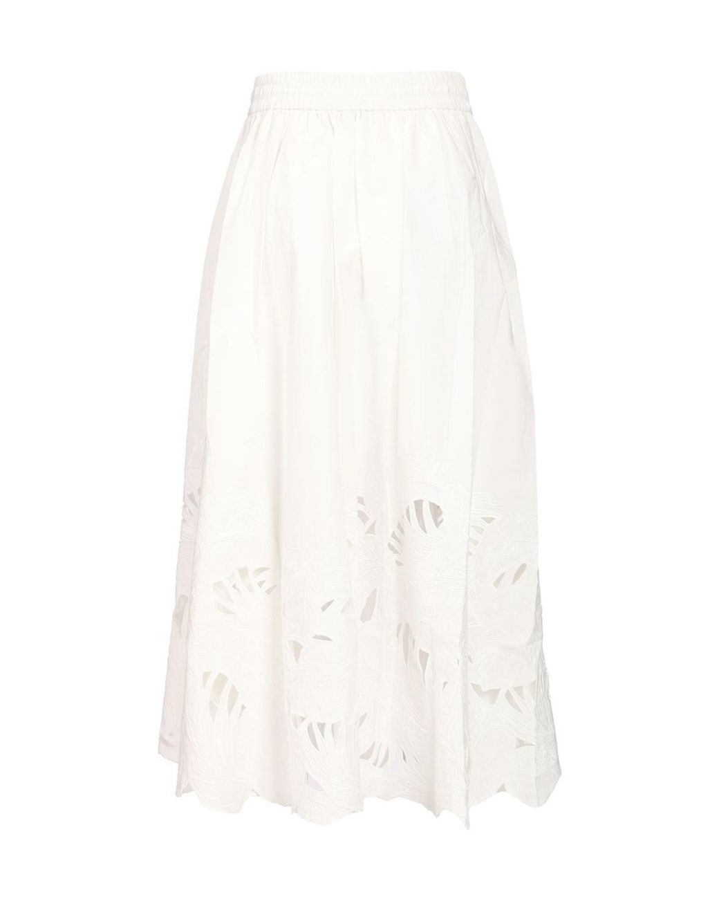 Zimmermann White Mahon Cut-Out Detailed Midi Skirt