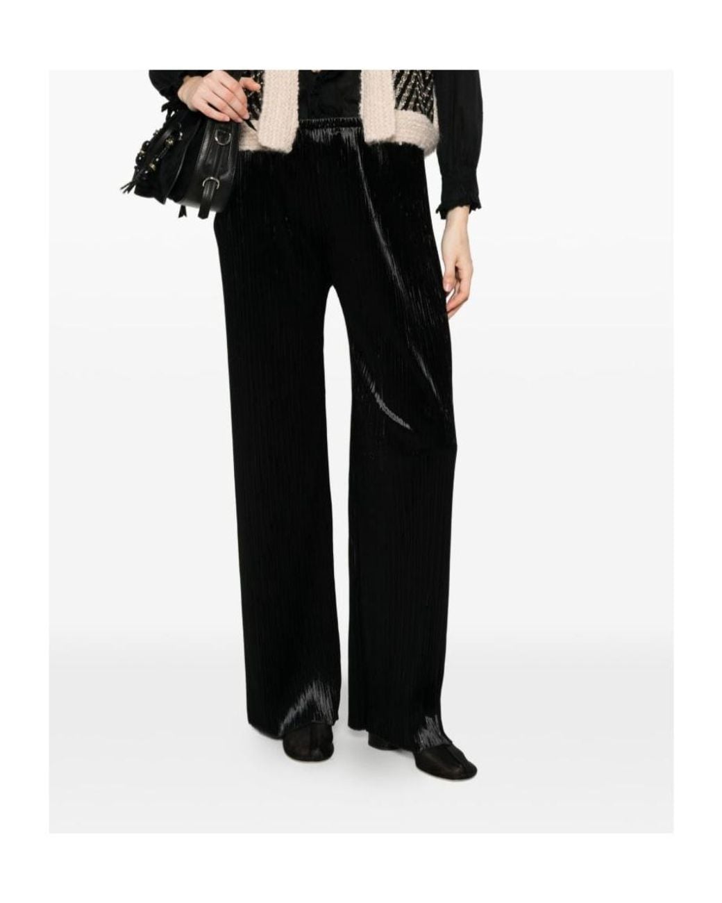Forte_forte Black Elastic-Waist Casual Trousers