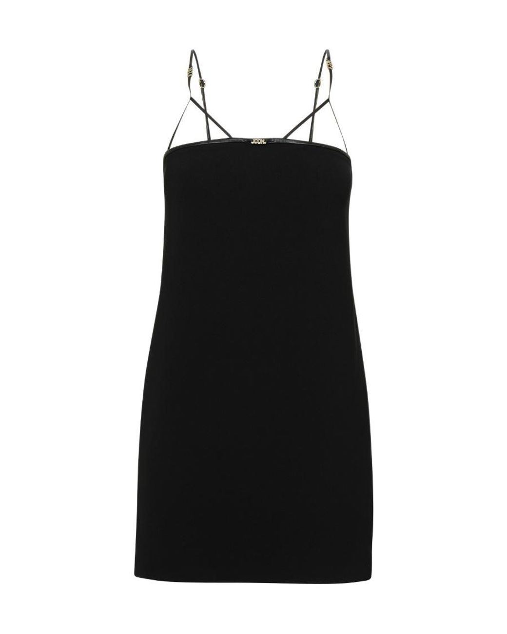 DSquared² Black Logo Plaque Cut-Out Strappy Mini Dress