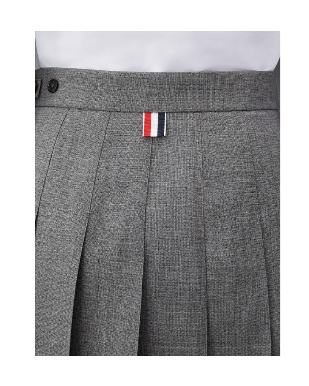 Thom Browne Gray Pleated Mini Skirt