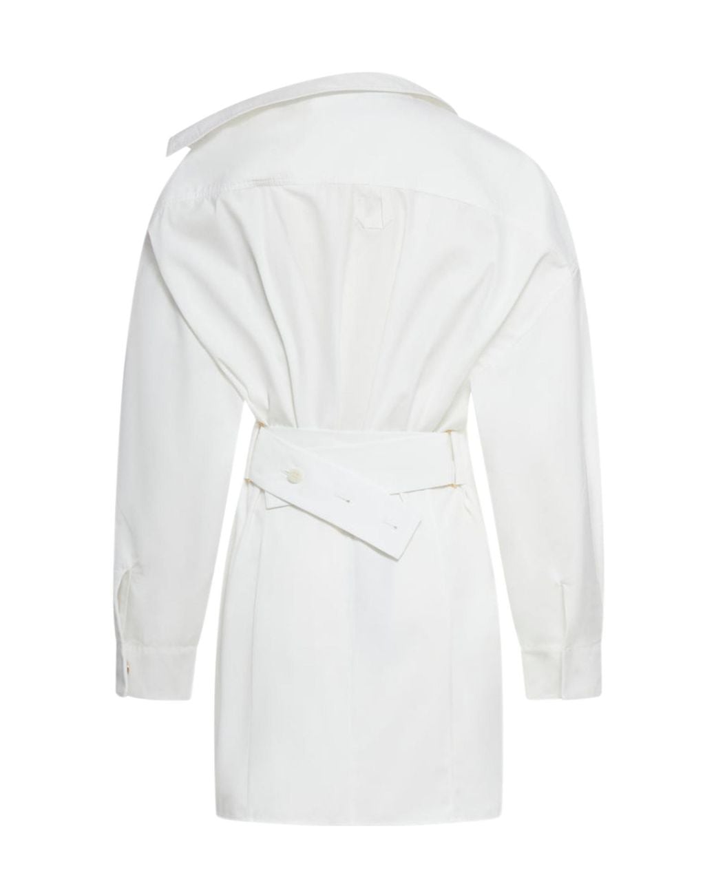 Jacquemus White La Mini Robe Asymmetric Neck Mini Dress