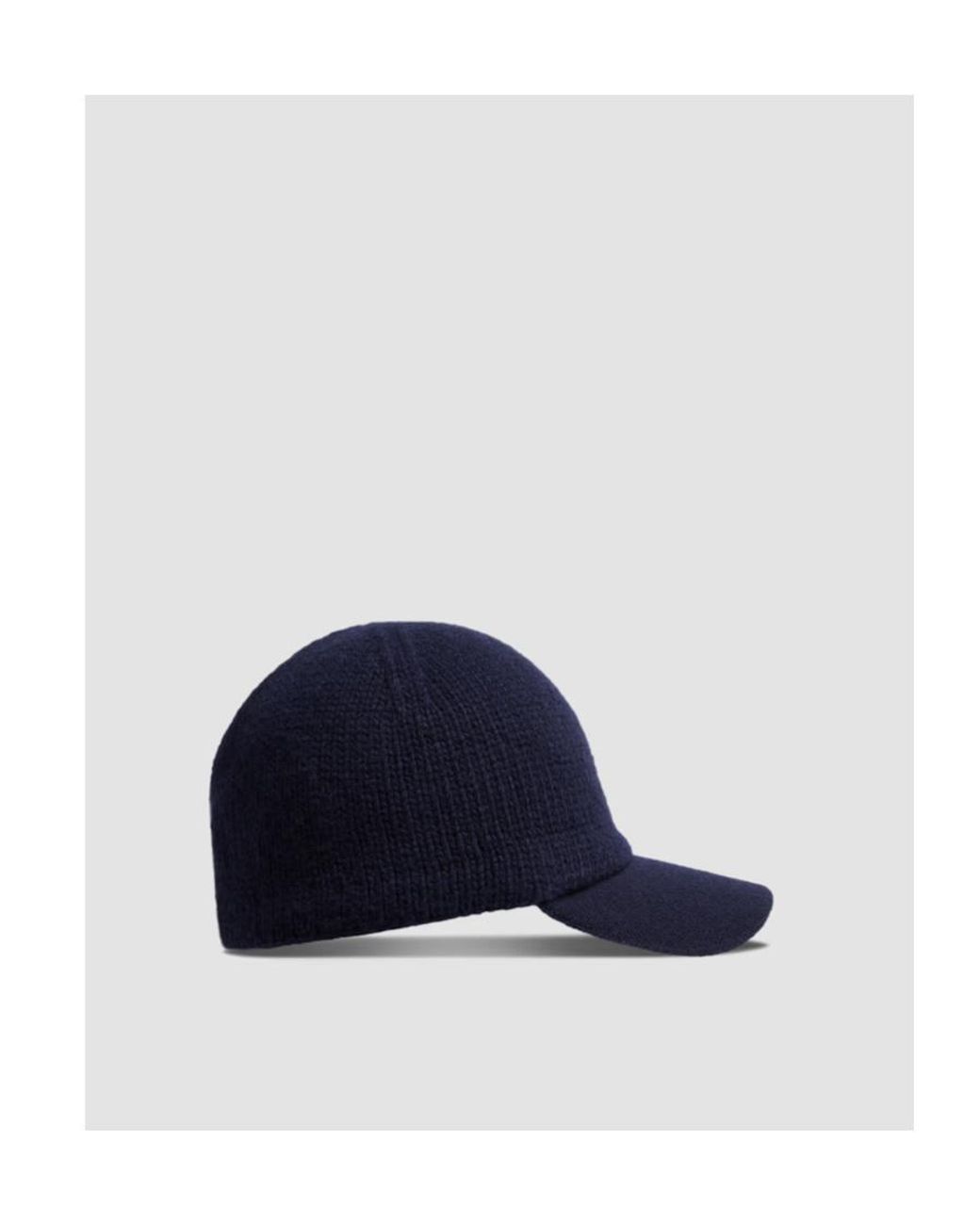 Moncler Blue Logo Patch Knitted Baseball Cap