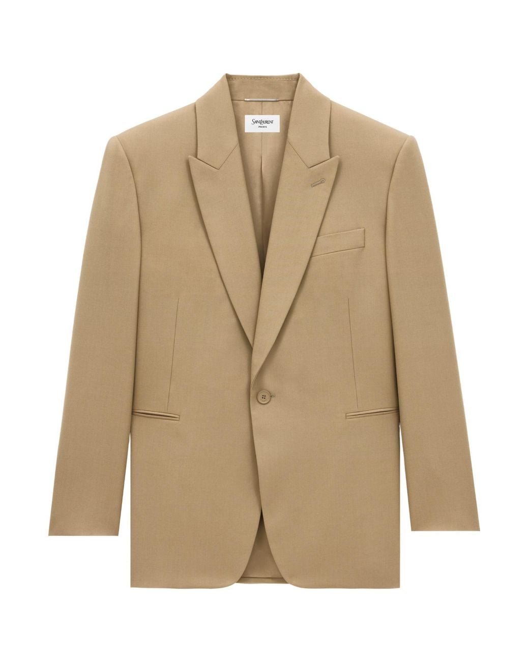 Saint Laurent Natural Single-Breasted Peaked Lapel Jacket for men