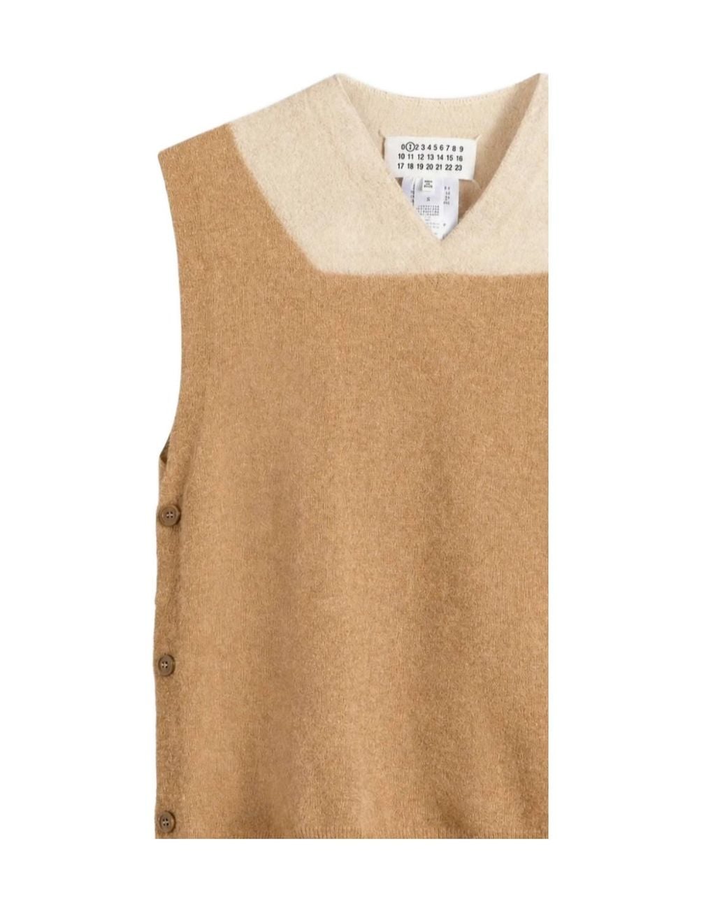 Maison Margiela Brown Side Button Knitted Top