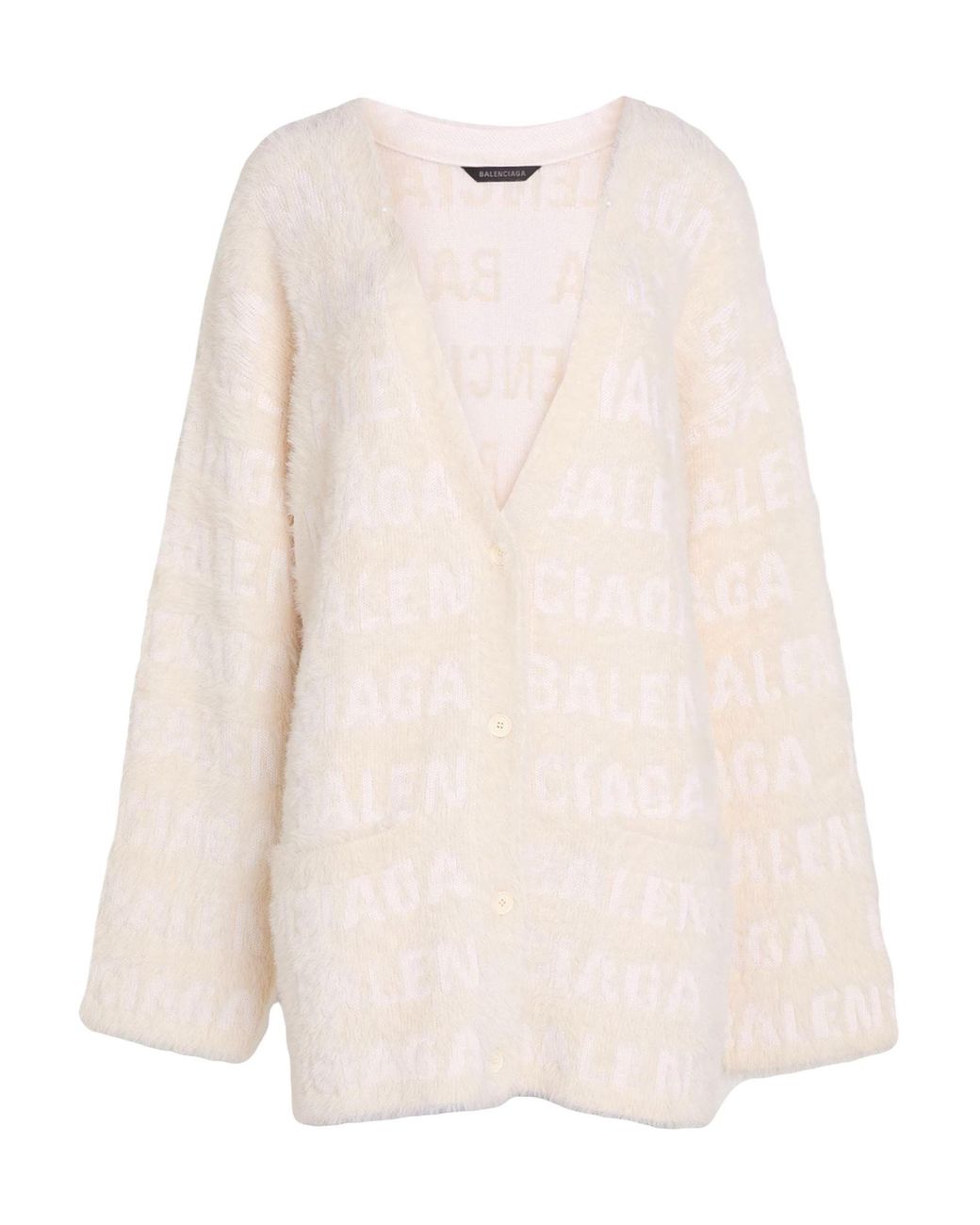 Balenciaga Natural Lightweight Knitted Long-Sleeve Coat