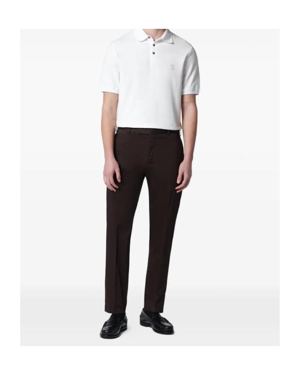 PT01 Black Casual Trousers With Belt Loops for men