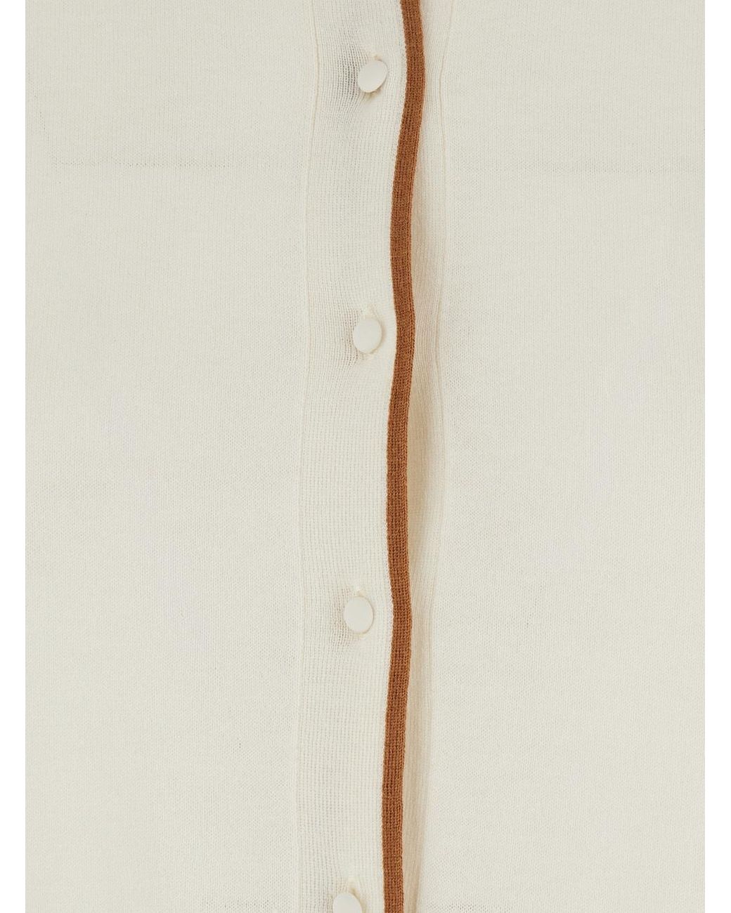 Max Mara White Studio Targa Button-Up Cardigan
