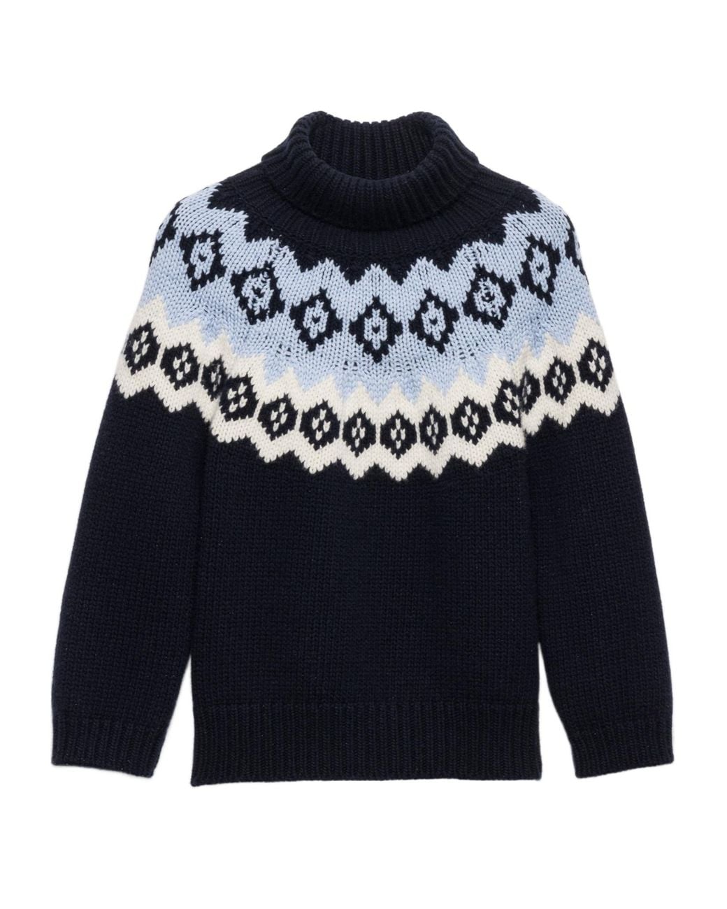 Prada Blue Roll-Neck Knitted Jumper