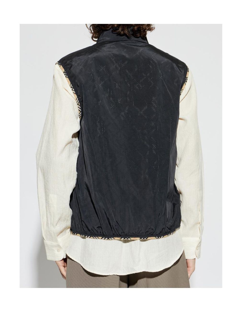 Burberry Blue Ekd Printed Checked-Trim Vest for men