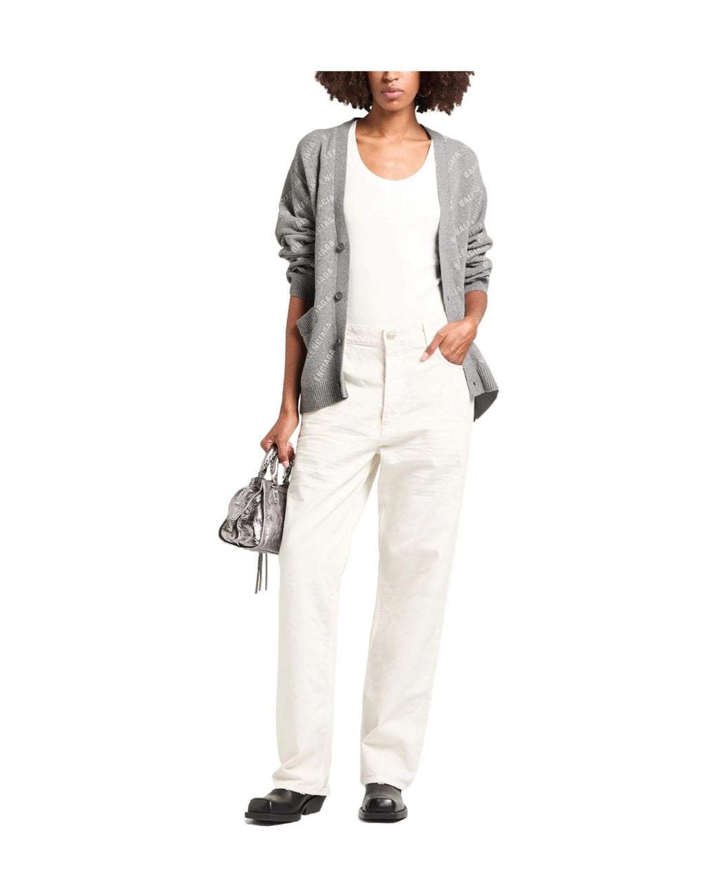 Balenciaga White Denim Trousers