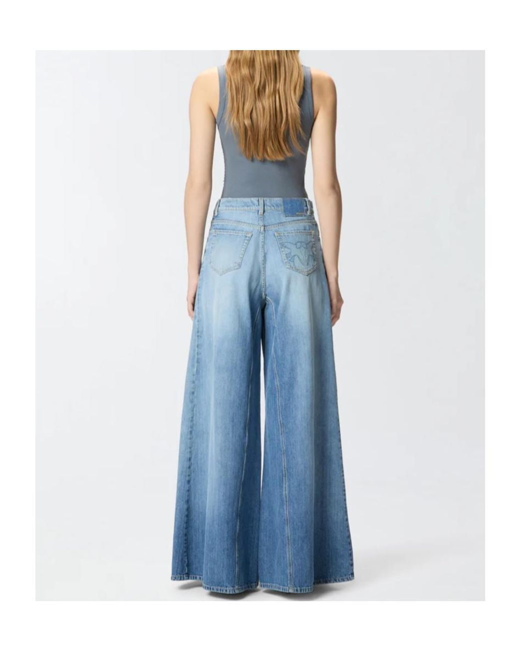 Pinko Blue Super Wide-Leg Flared Jeans