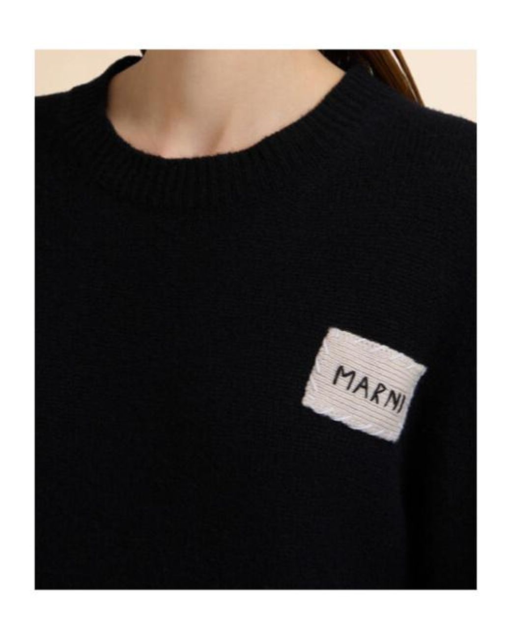 Marni Black Logo Patch Knit Sweater
