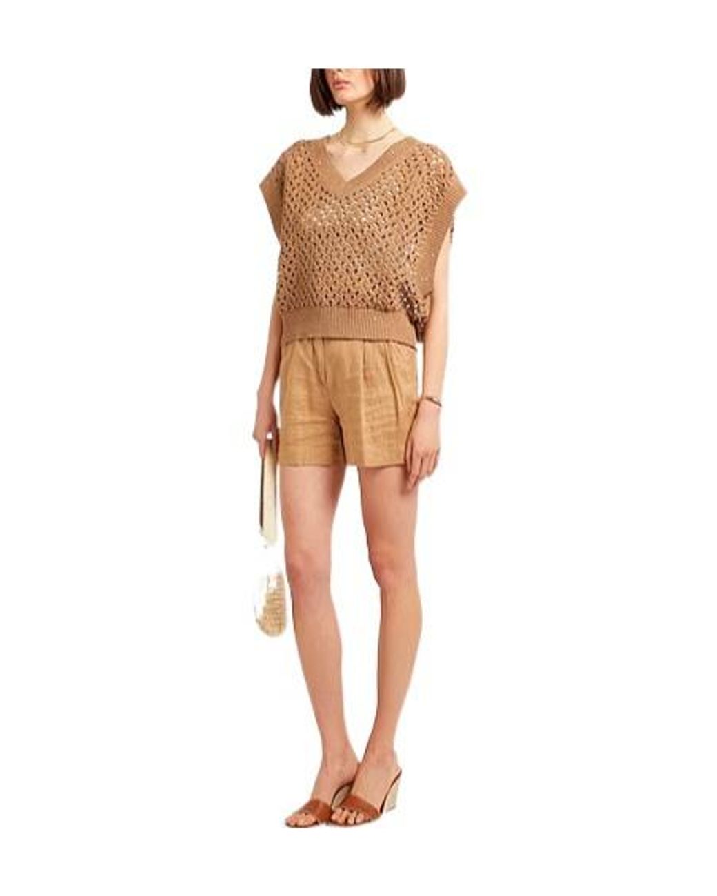 Brunello Cucinelli Brown Plain Colour Jumpers