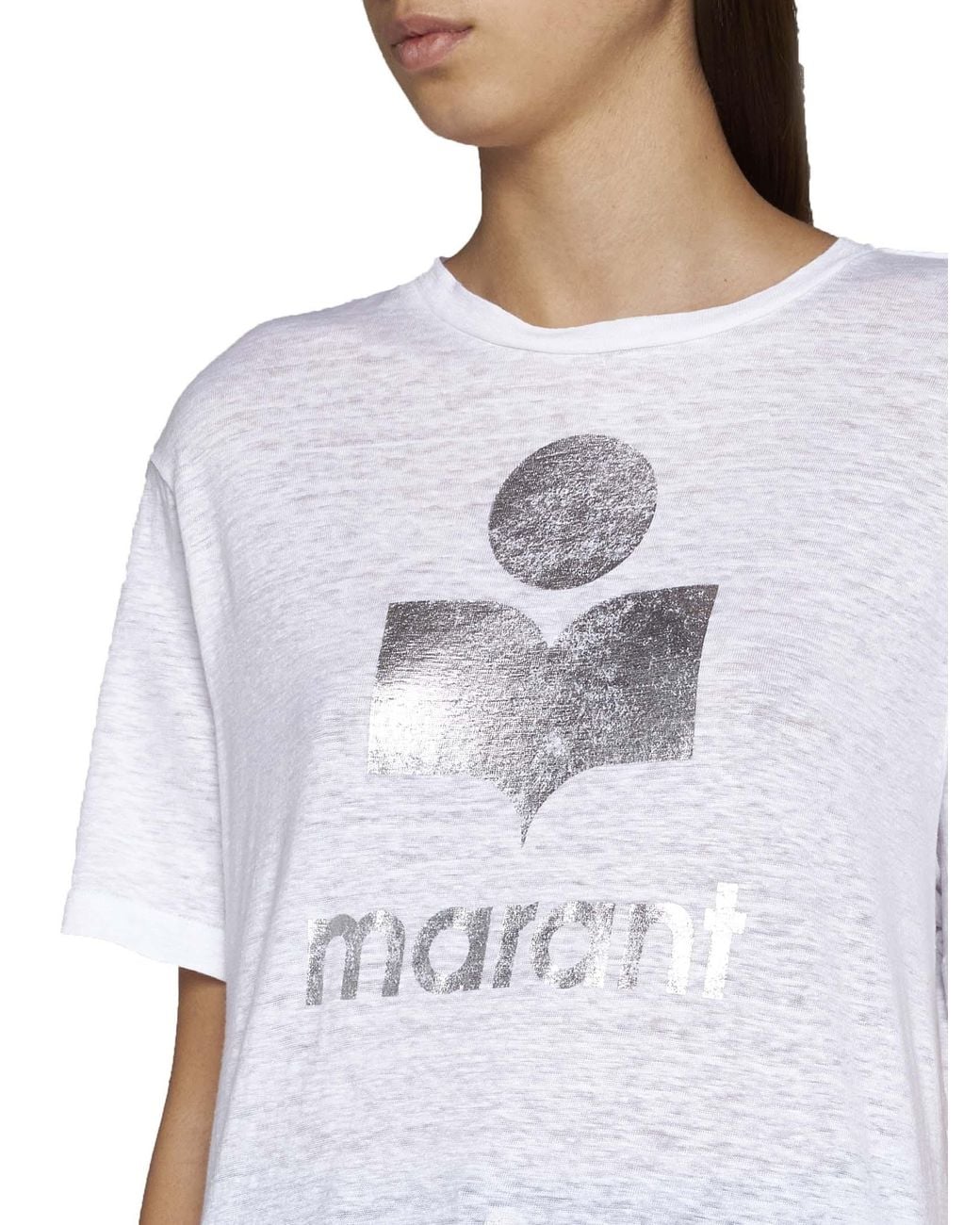 Isabel Marant White Isabel Marant Zewel Logo Print T-Shirt