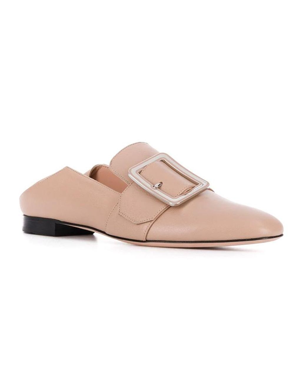 Bally Pink Buckled Leather Loafers