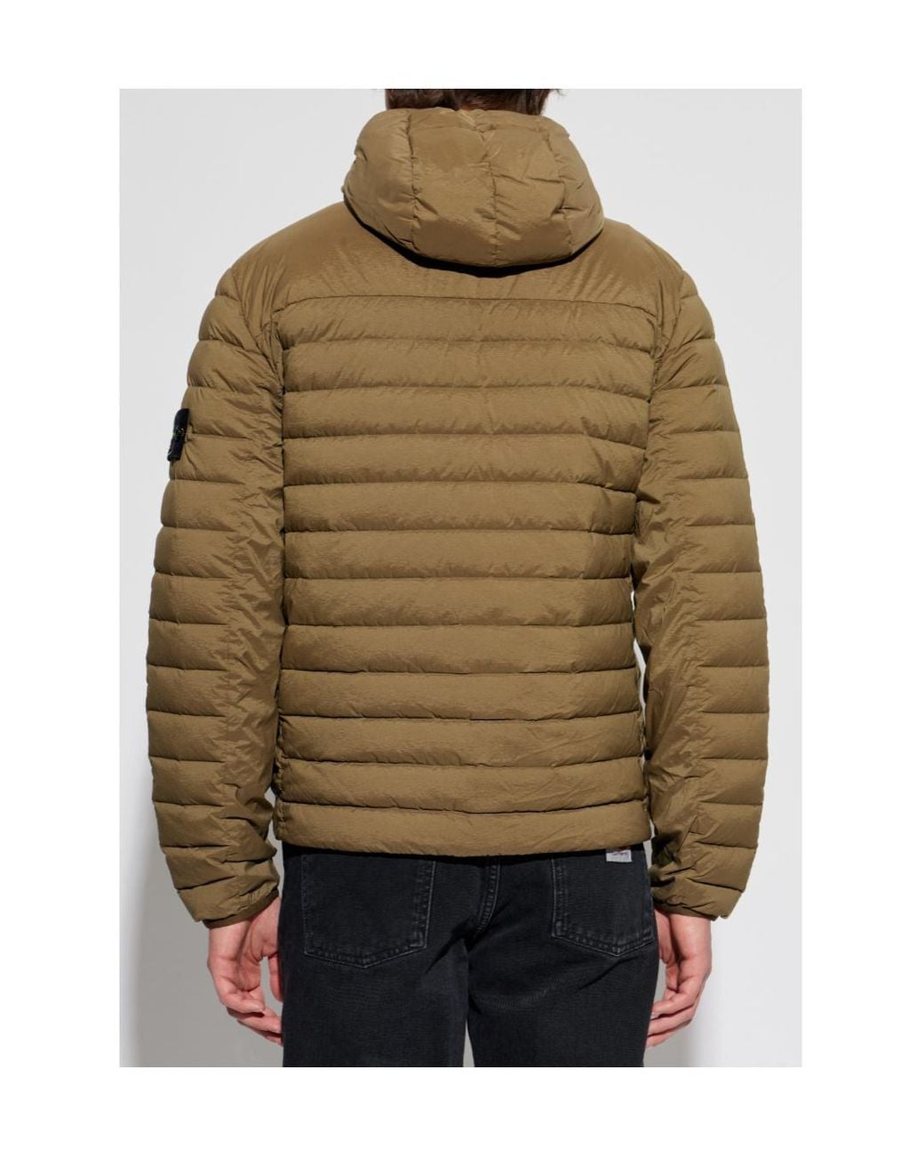 Stone Island Green Zipped Hooded Coat for men