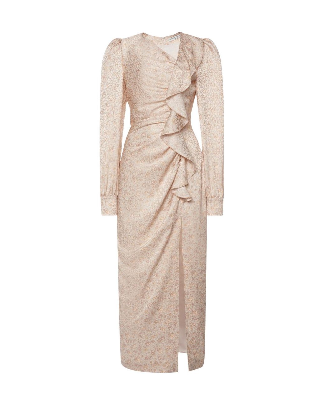 Alessandra Rich Natural Jacquard Draped Dress