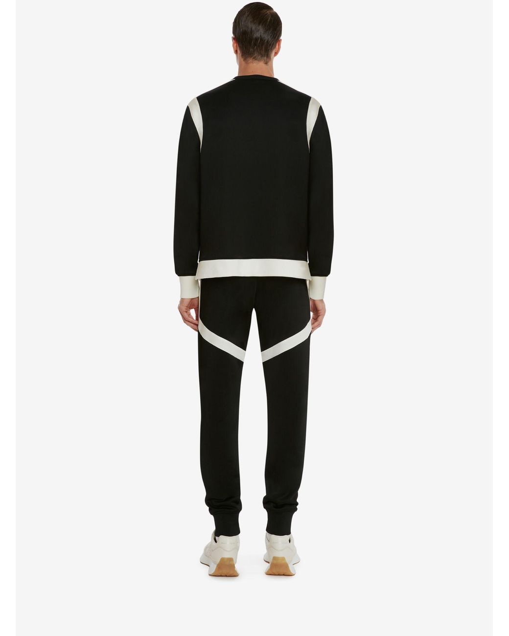 McQueen Black Two-Tone Panelled Track Pants for men