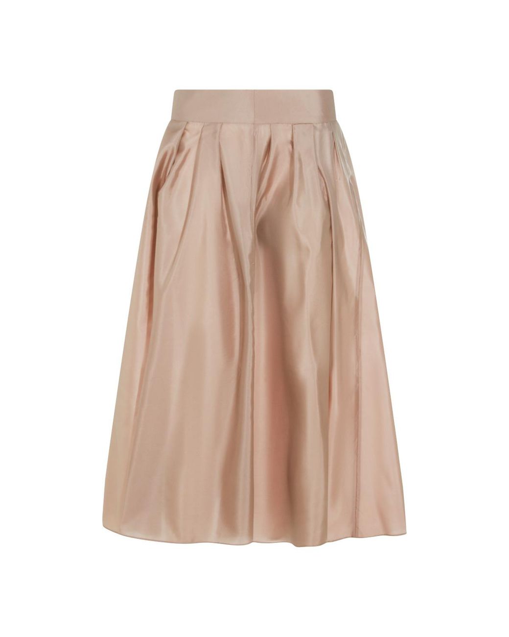 Max Mara Natural Pleated Midi Skirt