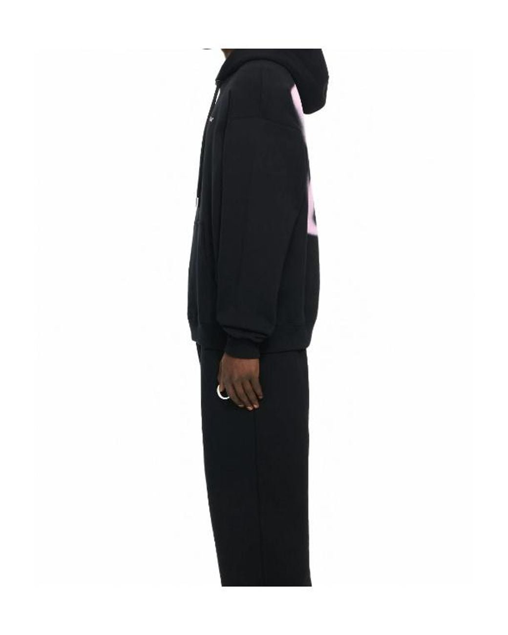 Off-White c/o Virgil Abloh Black Spray Arrow Logo Hoodie for men