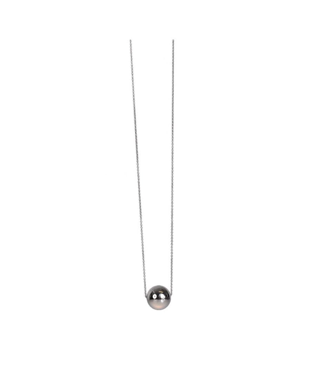 Saint Laurent White Large Spherical Metal Necklace