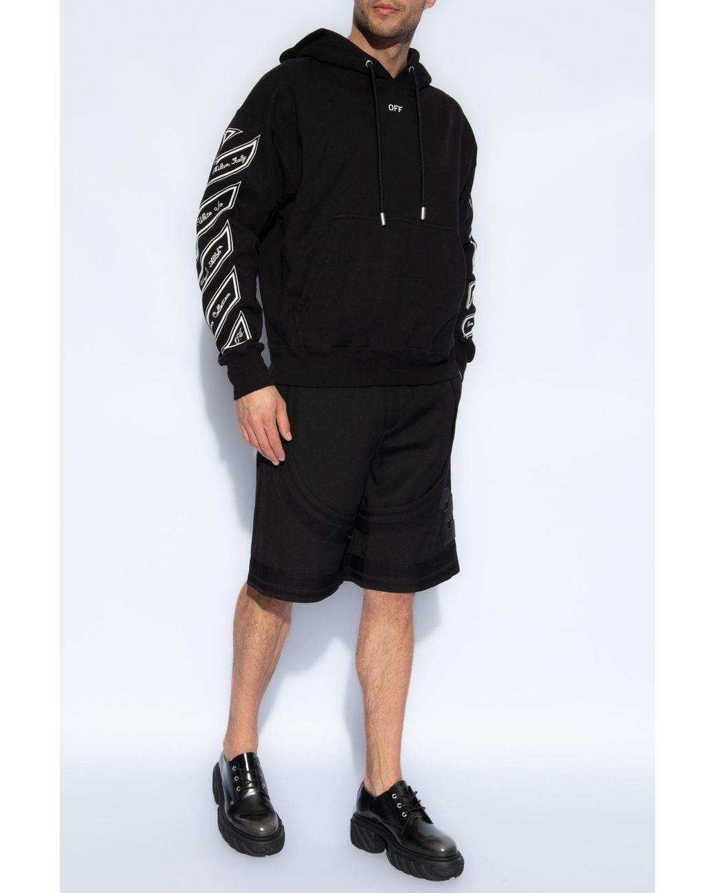 Off-White c/o Virgil Abloh Black Button Detailed Shorts for men