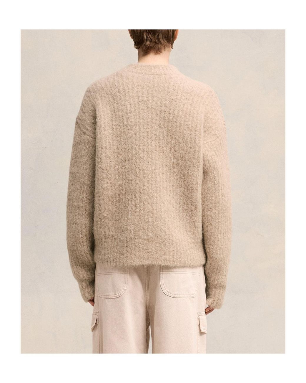 AMI Natural Ami Chunky Knitted Crewneck Jumper