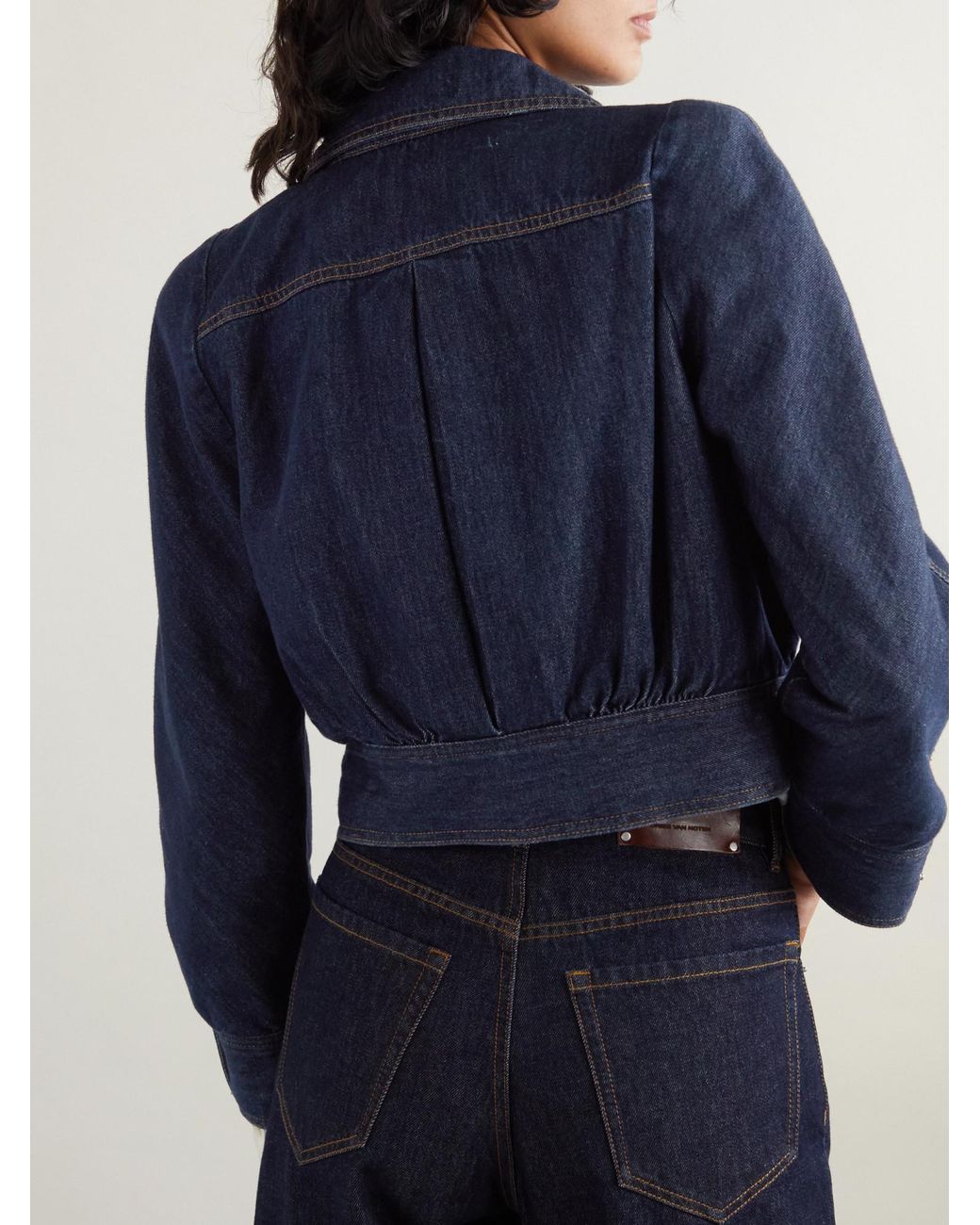 Dries Van Noten Blue Cropped Denim Jacket