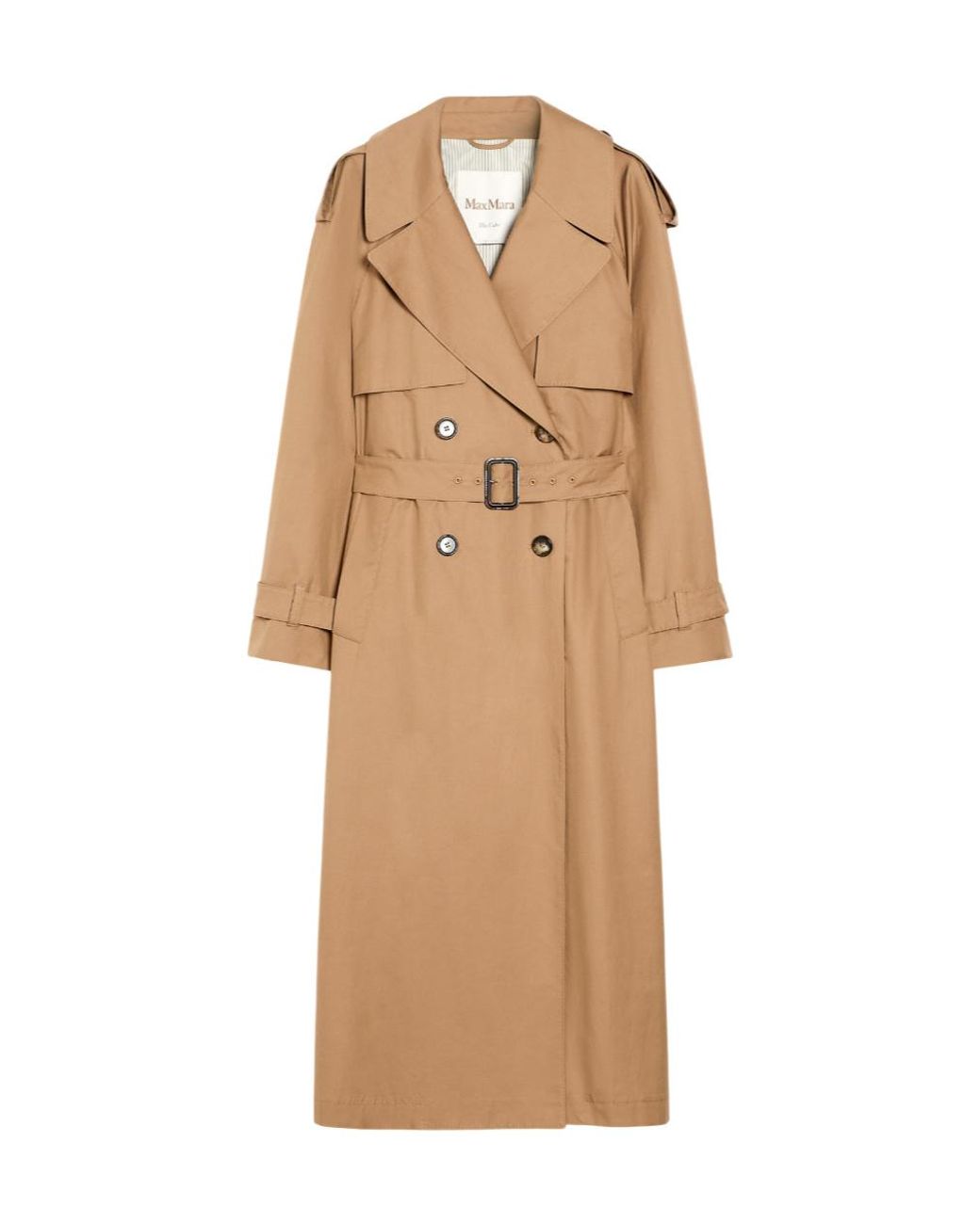 Max Mara Natural Double-Breasted Belted Trench Coat