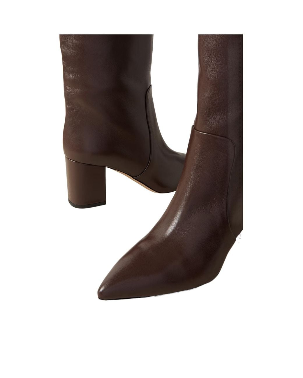 Paris Texas Brown Solid Color Leather Knee Boots