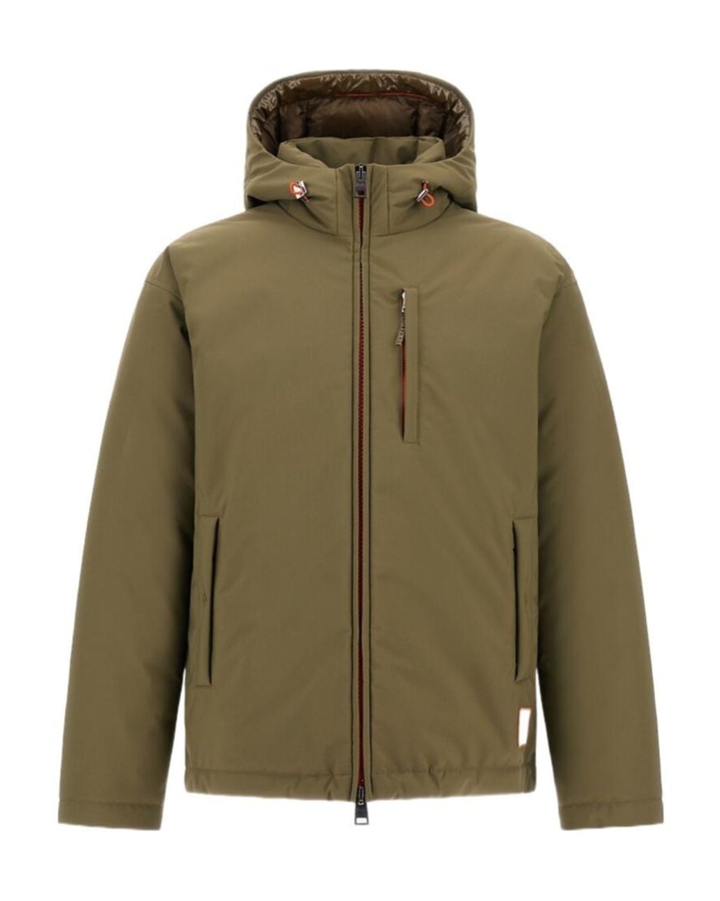 Herno Green Cropped Matte Nylon Hooded Down Jacket for men