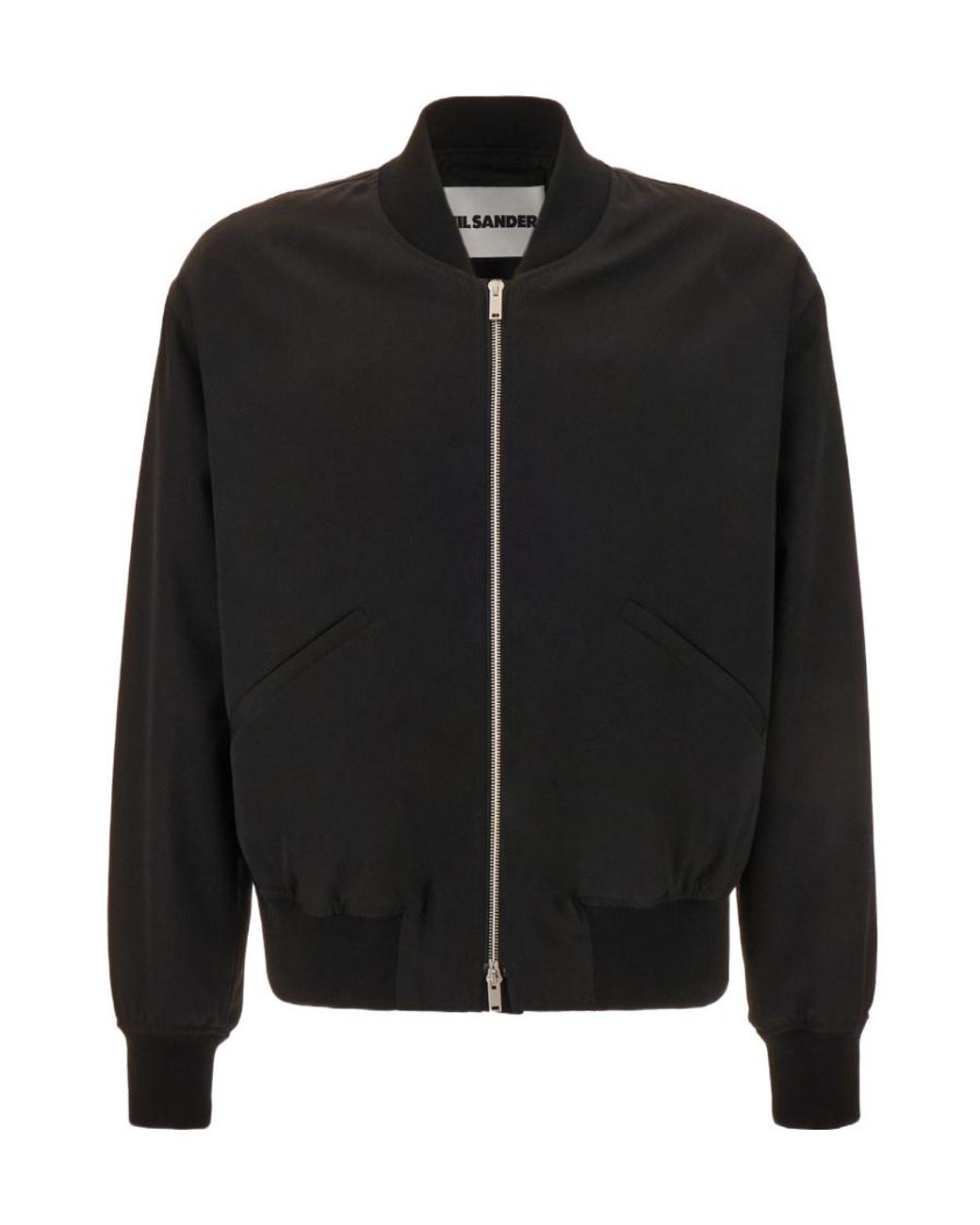 Jil Sander Black Zip-Up Bomber Jacket for men
