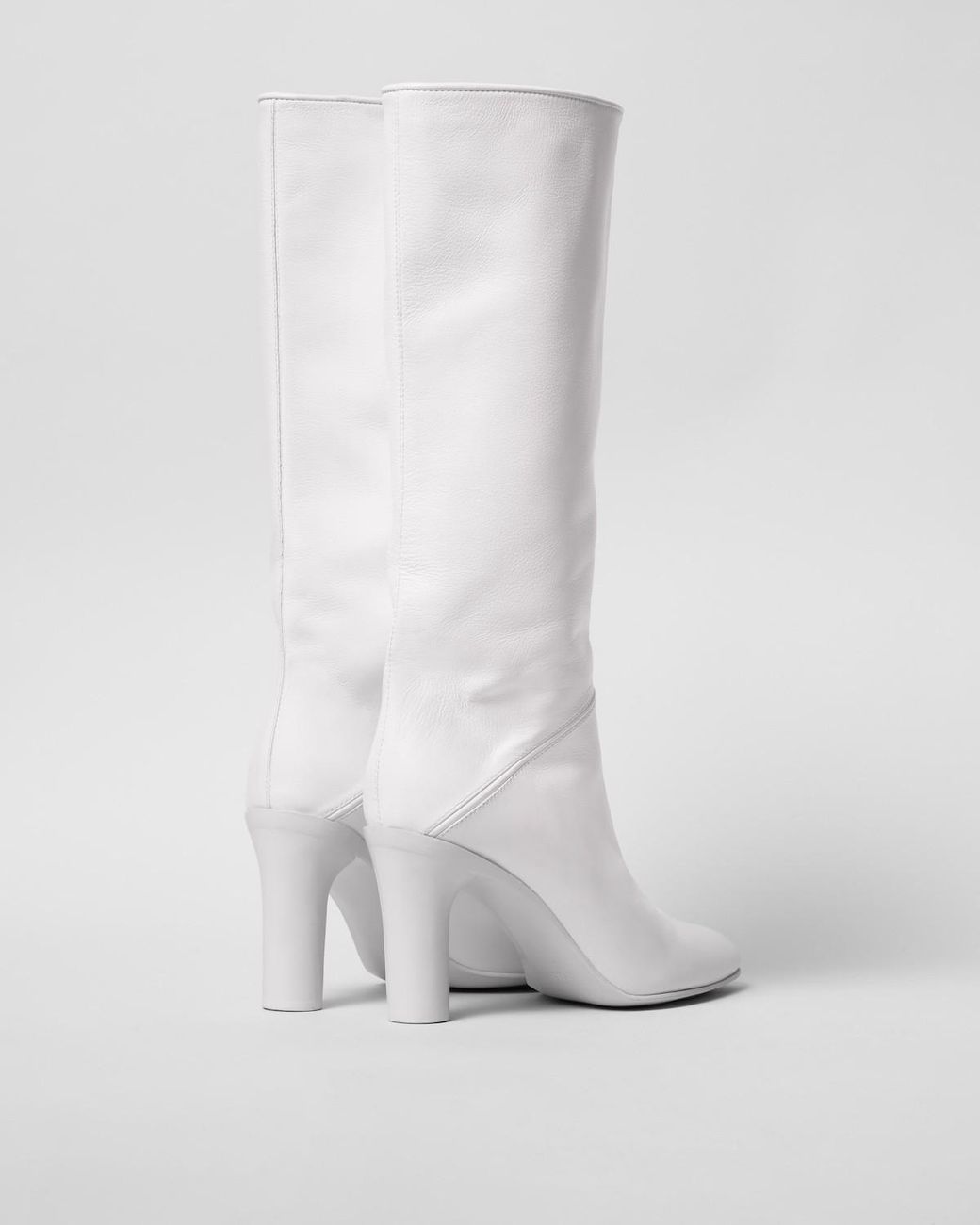 Céline White Round-Toe Tall Boots