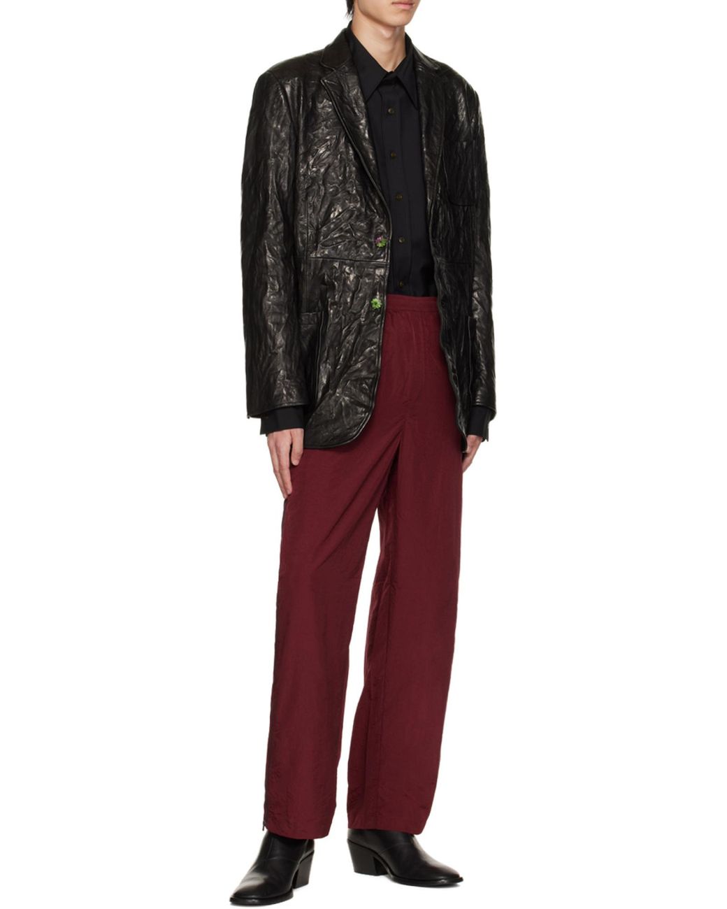 Acne Black Collared Buttoned Jacket for men