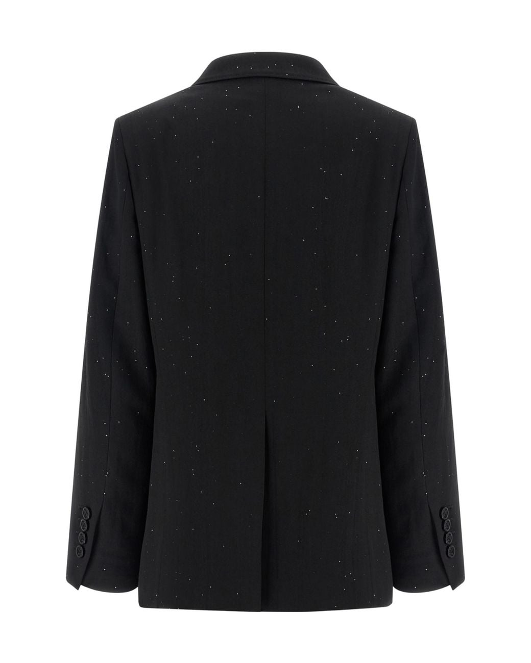Herno Black Micro Sequin Double-Breasted Blazer
