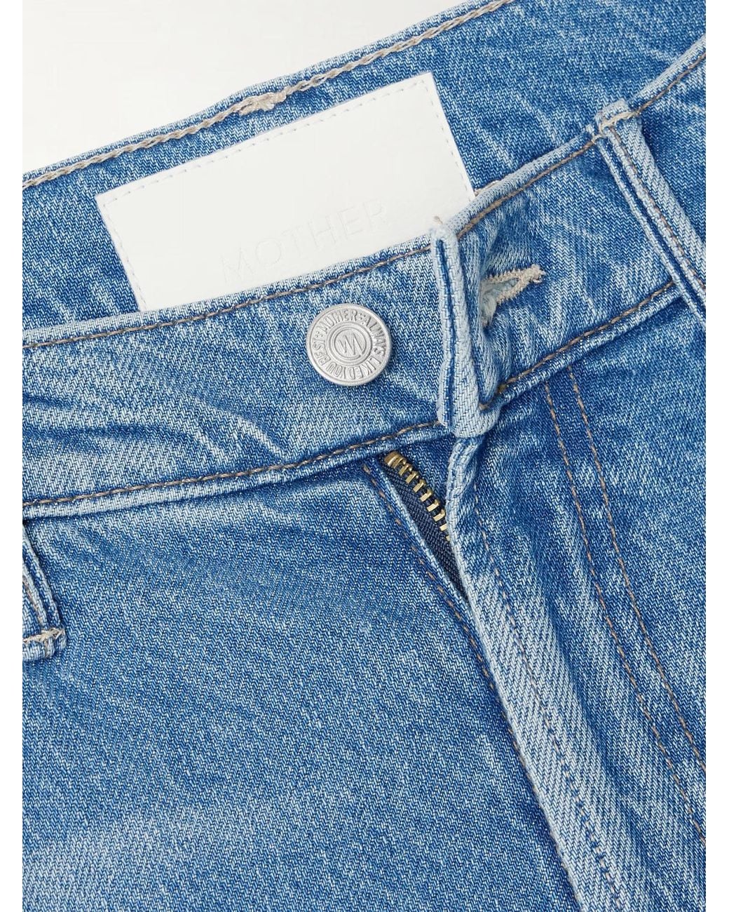 Mother Blue Mid-Rise Bootcut Jeans