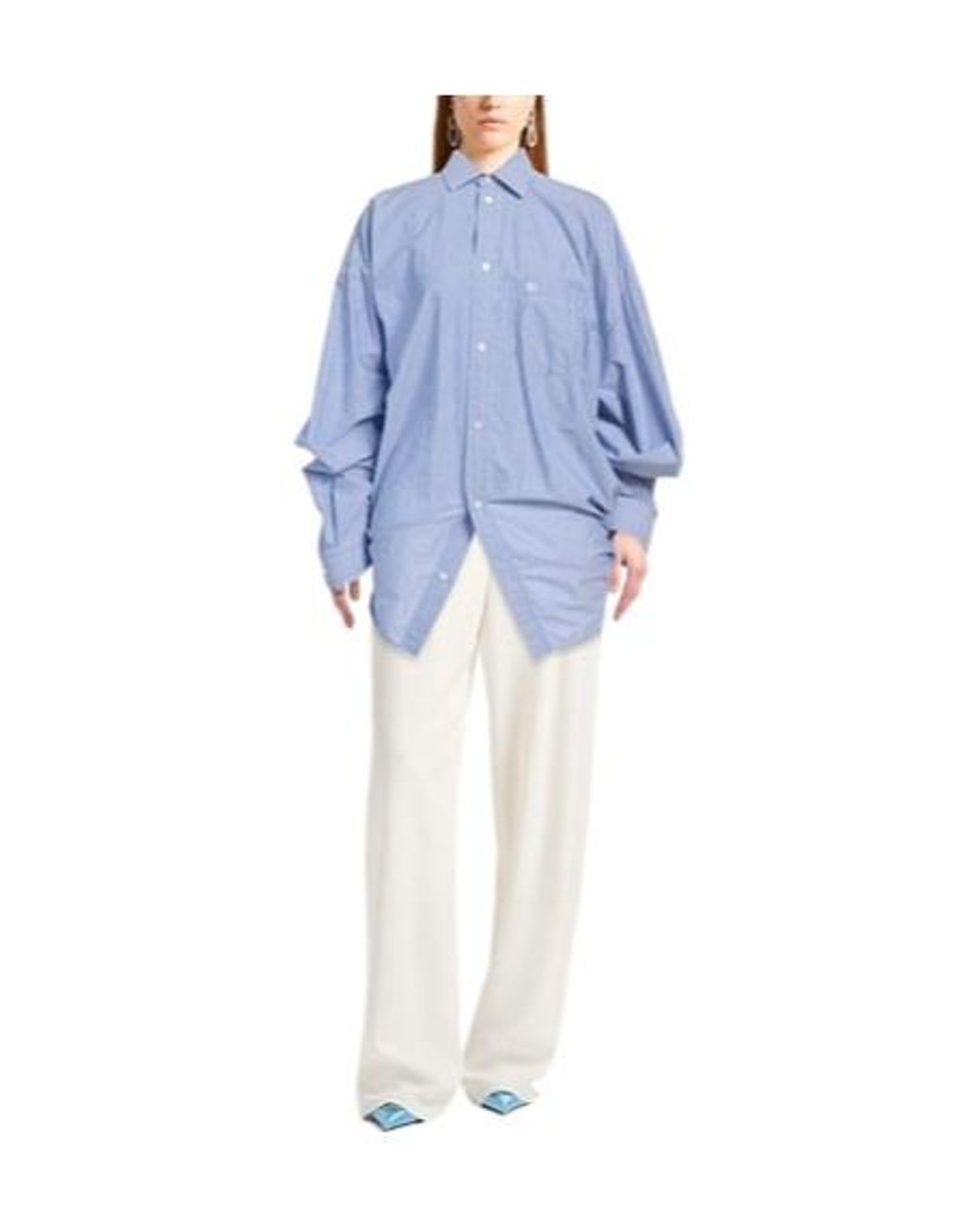 Balenciaga Blue Striped Long Shirt