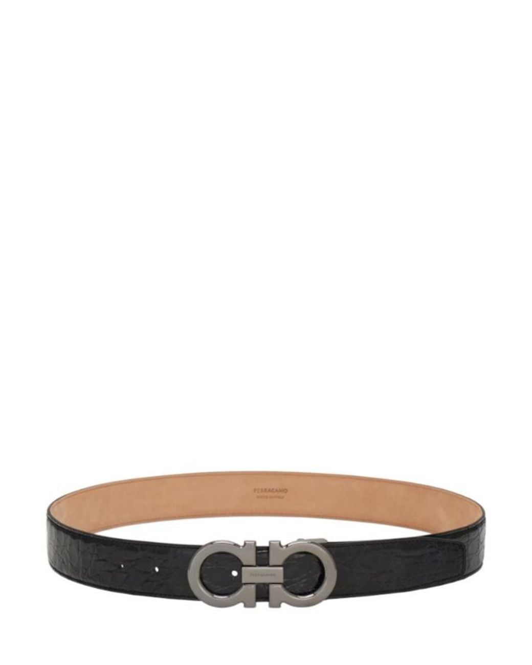 Ferragamo Black Ferragamo Reversible Belt Set for men